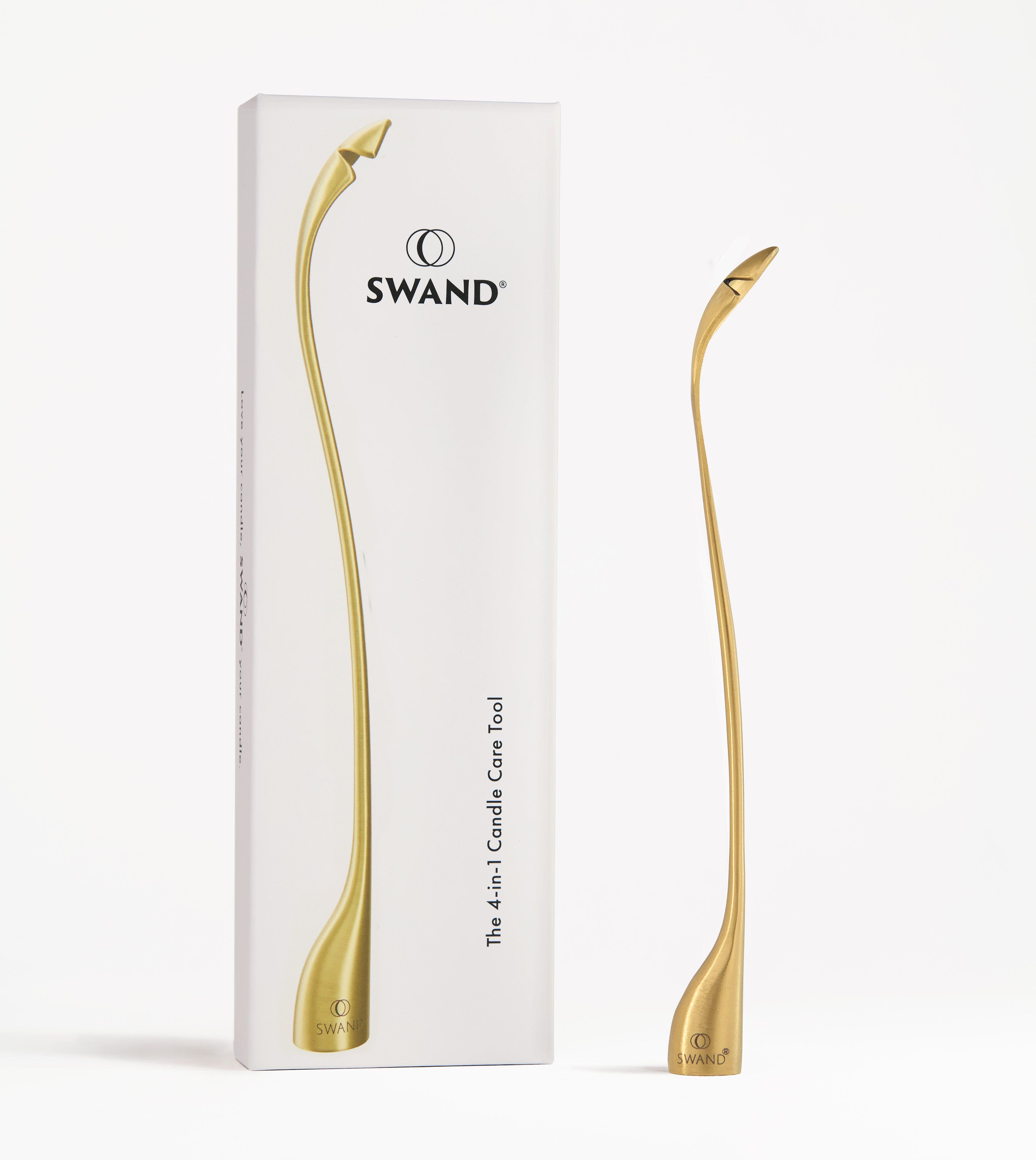 SWAND's sustainable packaging featuring the 4-in-1 candle care tool