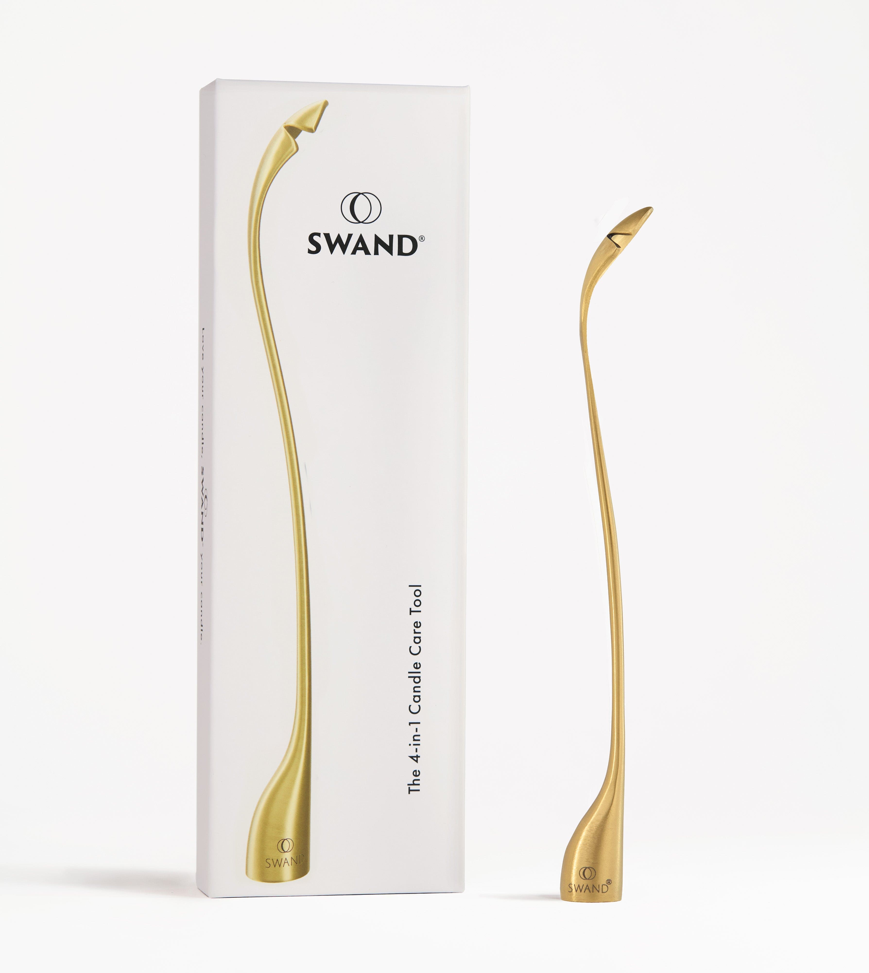 SWAND's sustainable packaging featuring the 4-in-1 candle care tool